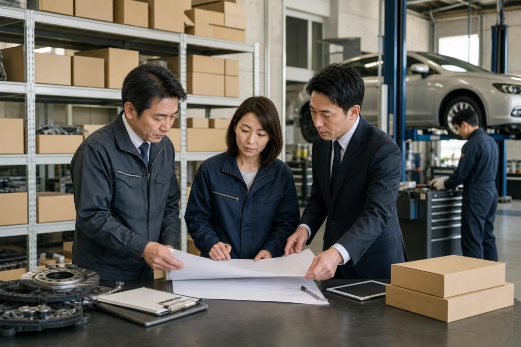 カー用品・自動車整備会社のM&AでFC契約・工場認証・在庫を確認する担当者